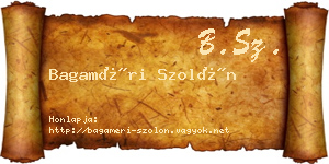 Bagaméri Szolón névjegykártya